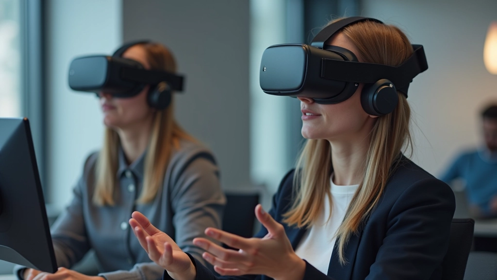 Grupa cilvēku VR apmācību sesijā